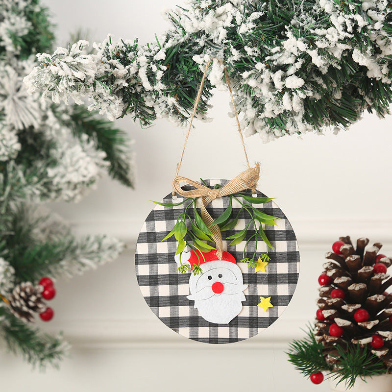 Christmas decorations, flower garlands, door stickers, wooden doorplates, Christmas flower garlands, Santa Claus Christmas pendants