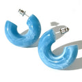 C-shaped acrylic candy mixed color personalized versatile women's earrings