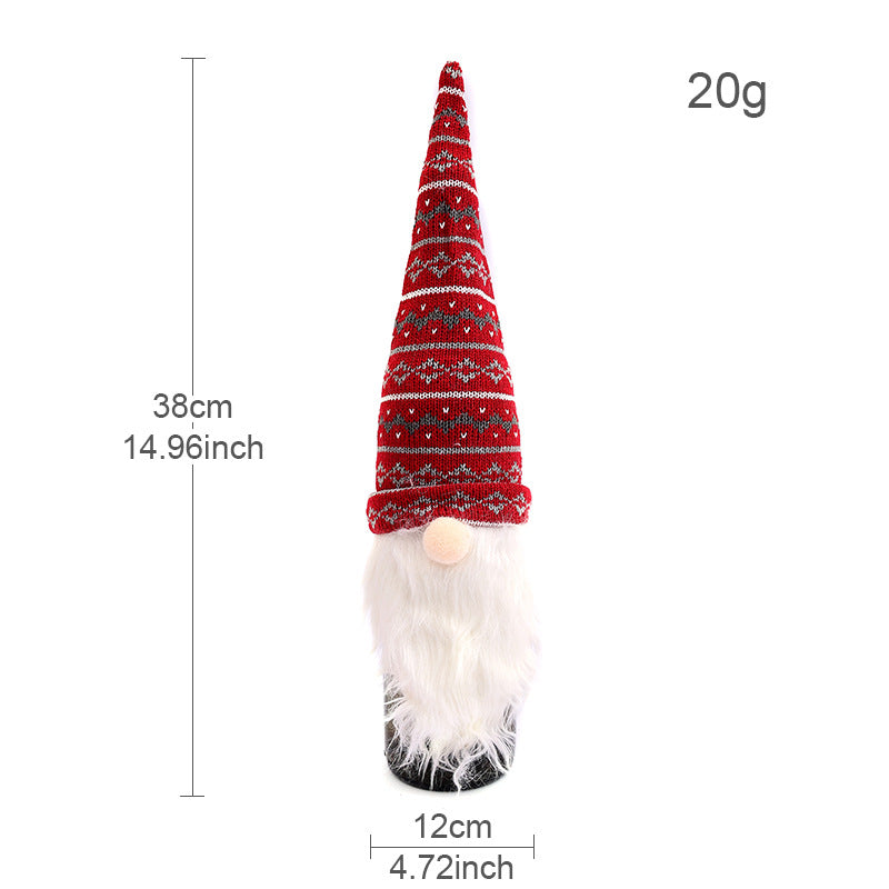 Christmas Decorations Faceless Doll Wine Bottle Cap Knitted Forest Elderly Wine Bottle Cover Restaurant Decoration