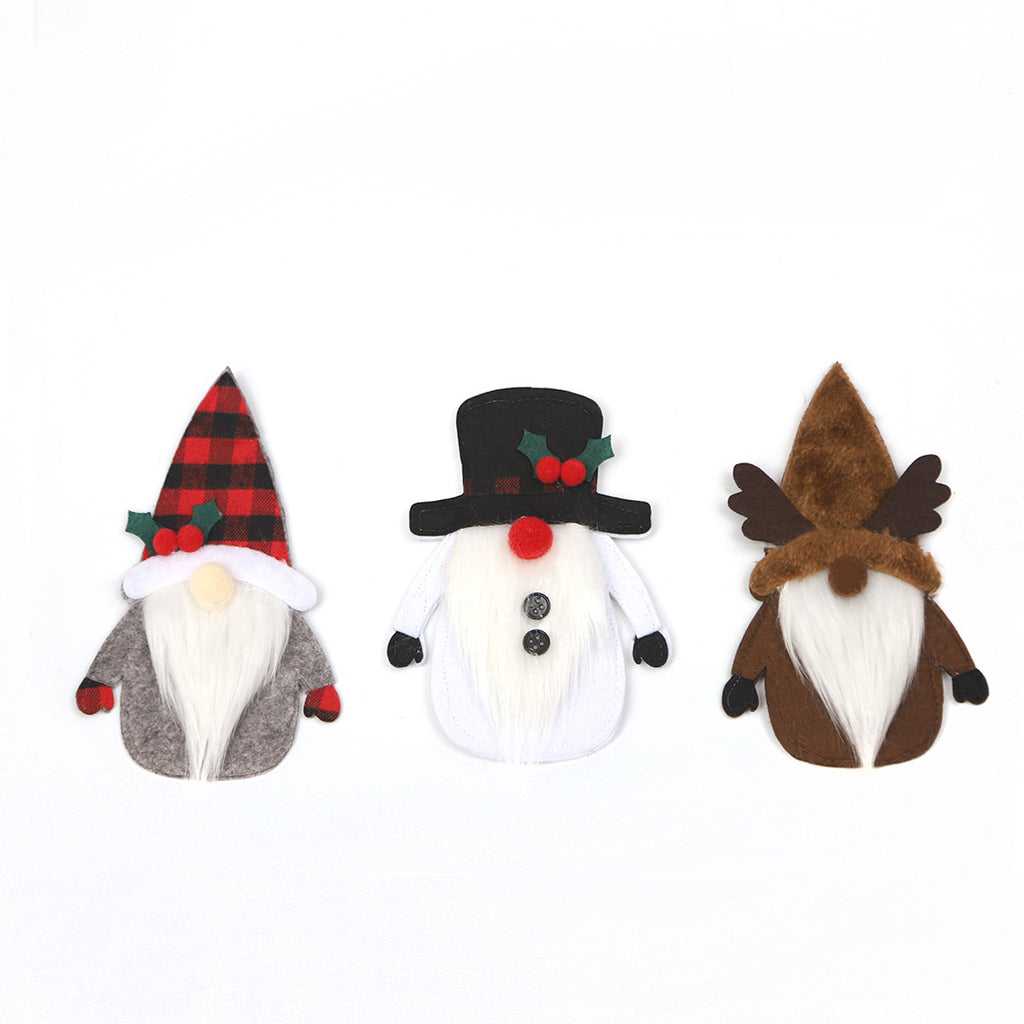 Christmas Decorations Cartoon Santa Claus Doll Knife and Fork Set Dwarf Tableware