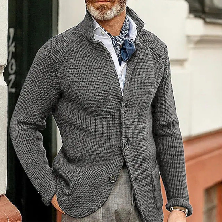 Men's Stand-up Collar Knit Sweater