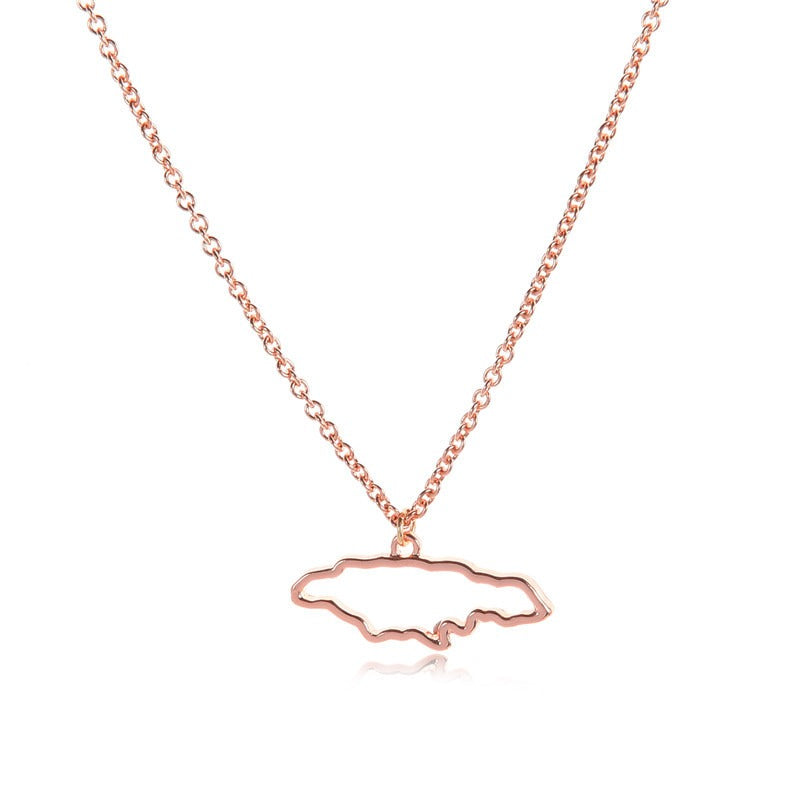 African Ireland Syria Jamaica Israel Nigeria Puerto Rico US France National Map Necklace