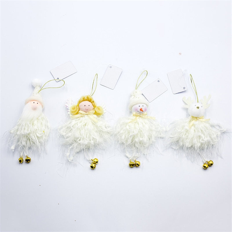 New Year Christmas Cute Angel Santa Claus Plush Dolls Christmas Tree Ornament Pendant Party Christmas Decoration for Home