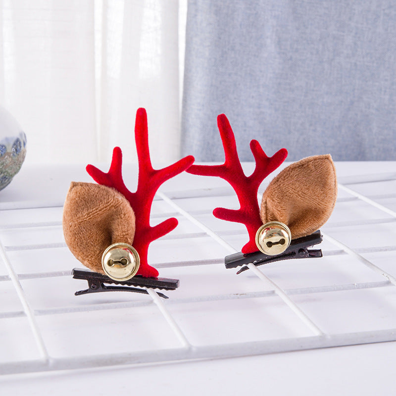 Deer Horn Headwear Hairpin Fairy Christmas Clip Hairpin Photo Taking Hairpin Cute Clip