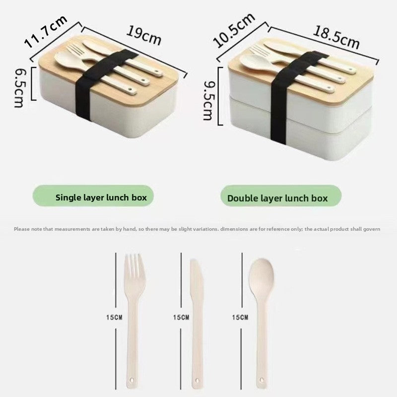 Double-Layer Bamboo-Lid Lunch Box