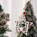 Christmas Decorations Wooden House Faceless Elderly Pendant Snowflake Santa Claus Christmas Tree Pendant