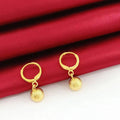 New Gold Bean Earrings, Fashionable and Versatile Style, Earrings with Matte Round Beads and Ear Buckles for Women