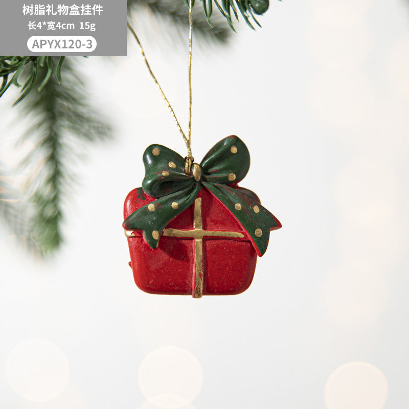 Christmas decorations, colored resin staffs, gift packages, hanging decorations, Christmas tree ornaments