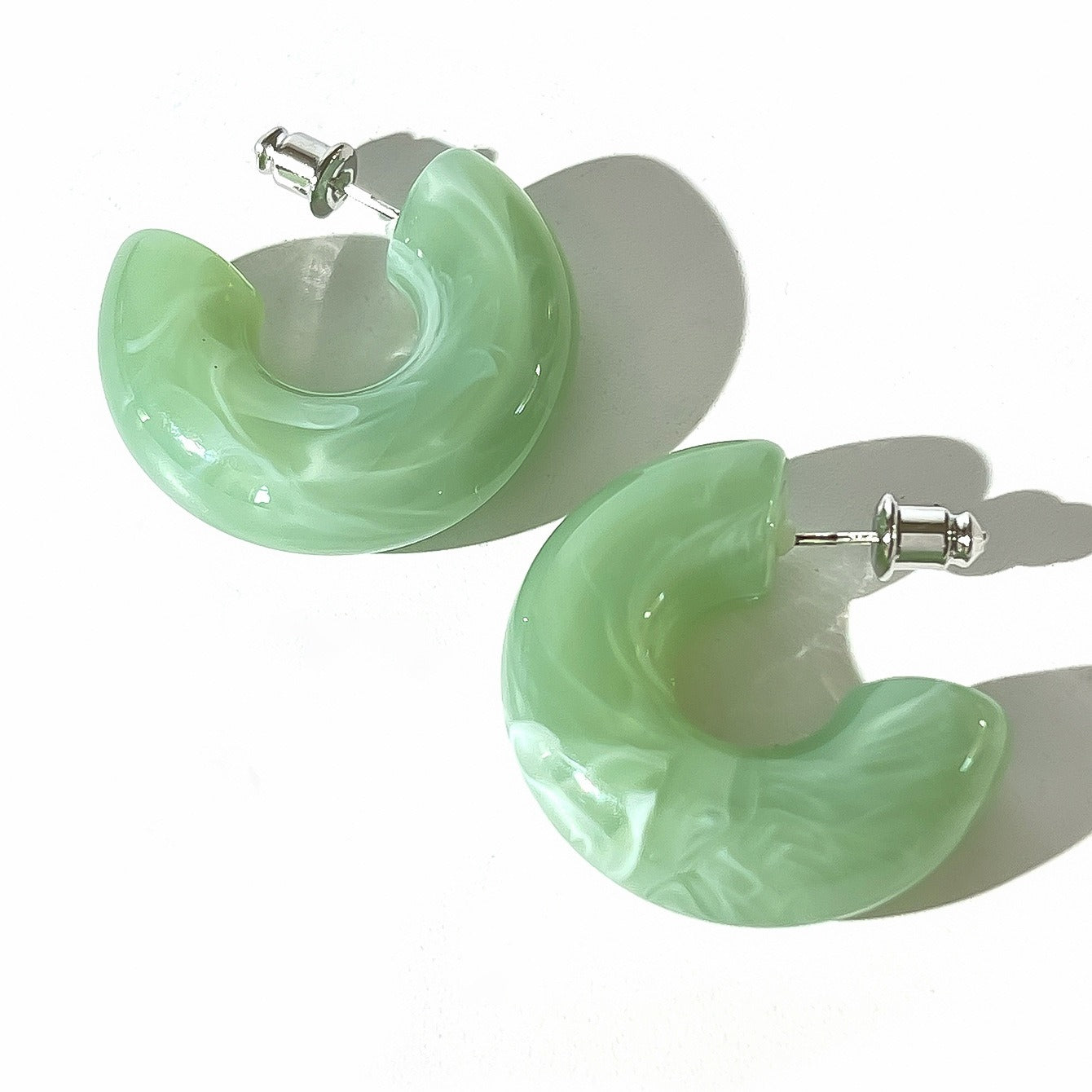 C-shaped acrylic candy mixed color personalized versatile women's earrings