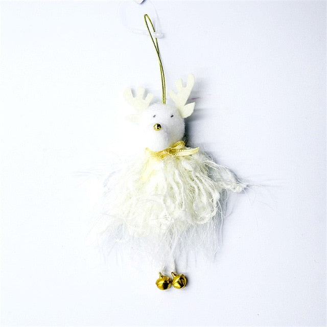 New Year Christmas Cute Angel Santa Claus Plush Dolls Christmas Tree Ornament Pendant Party Christmas Decoration for Home