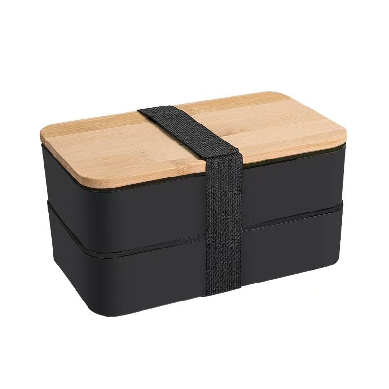 Double-Layer Bamboo-Lid Lunch Box