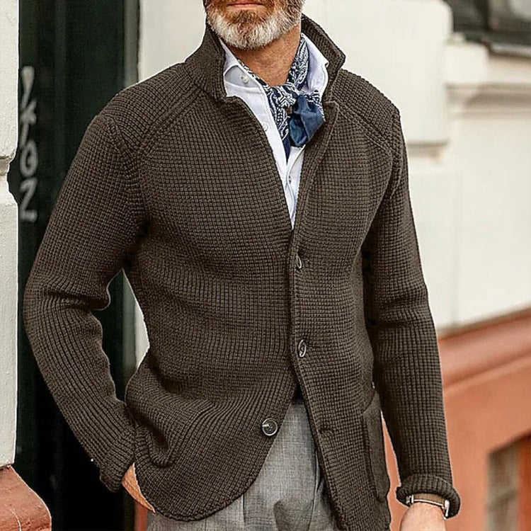 Men's Stand-up Collar Knit Sweater