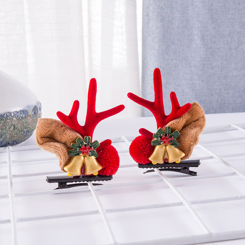 Deer Horn Headwear Hairpin Fairy Christmas Clip Hairpin Photo Taking Hairpin Cute Clip