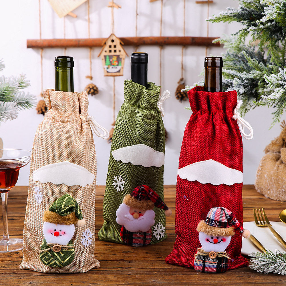 New Christmas decorations, Christmas wine bottle set, table decoration