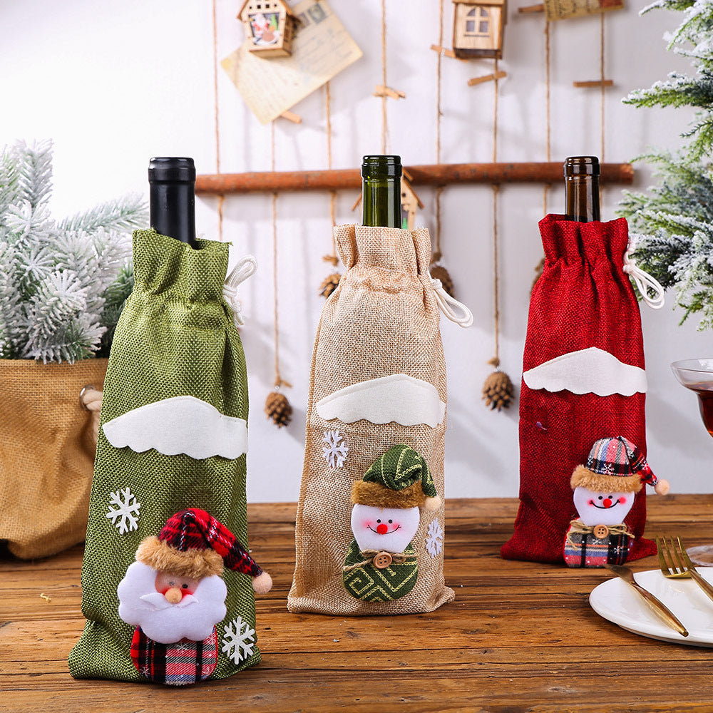 New Christmas decorations, Christmas wine bottle set, table decoration