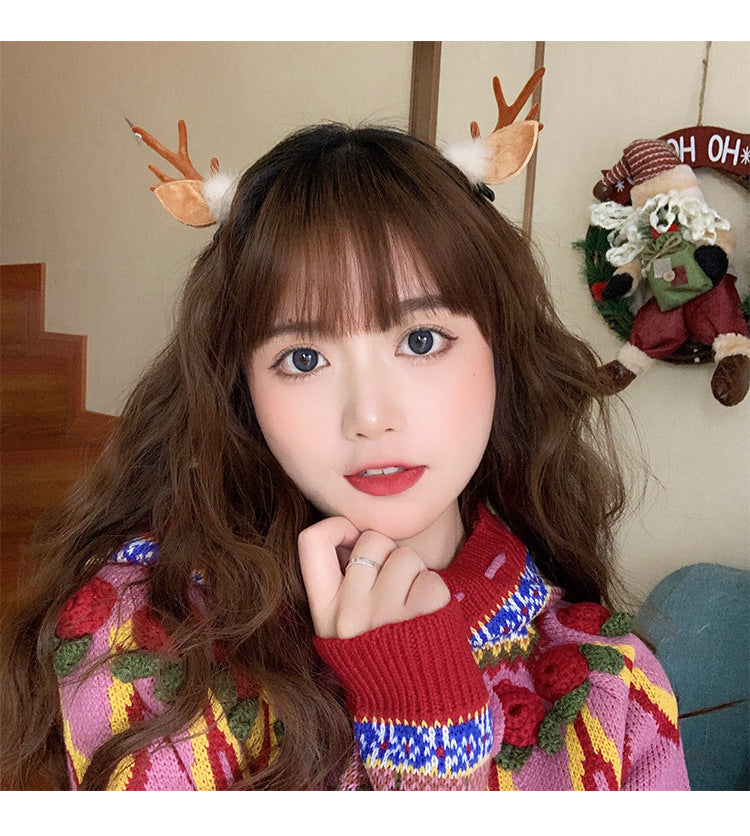 Deer Horn Headwear Hairpin Fairy Christmas Clip Hairpin Photo Taking Hairpin Cute Clip