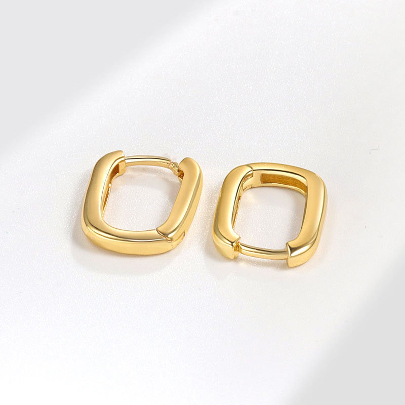 New French U-shaped textured earrings with geometric oval shape, minimalist temperament, and versatile earrings