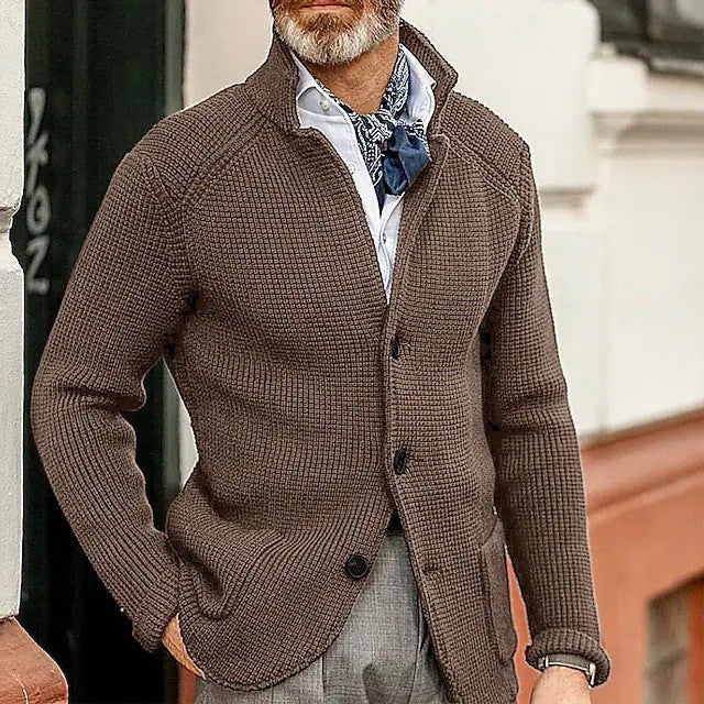 Men's Stand-up Collar Knit Sweater
