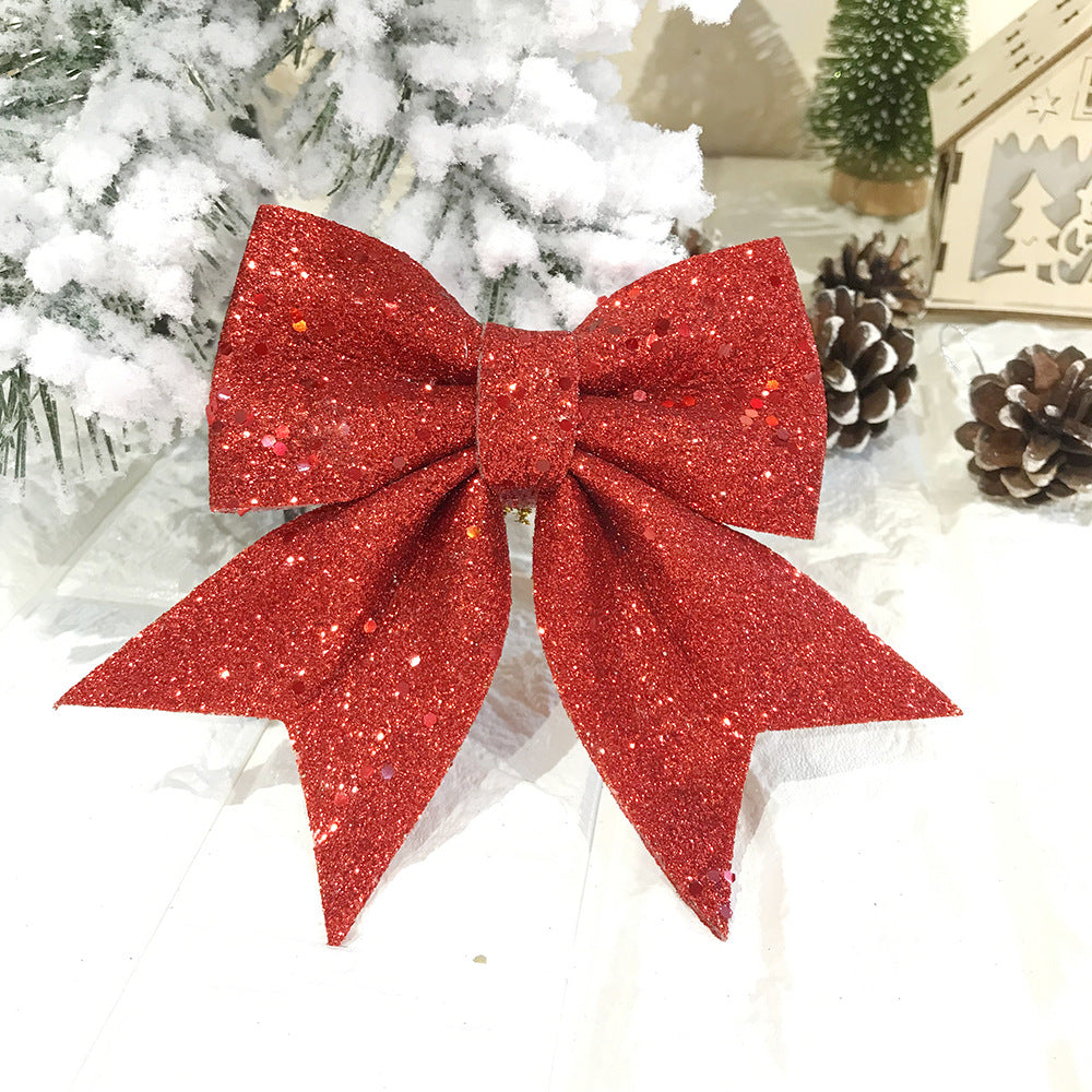 Christmas Bow Pearl Cotton Gold Powder Bow Christmas Tree Pendant Hotel Mall KTV Decoration Supplies