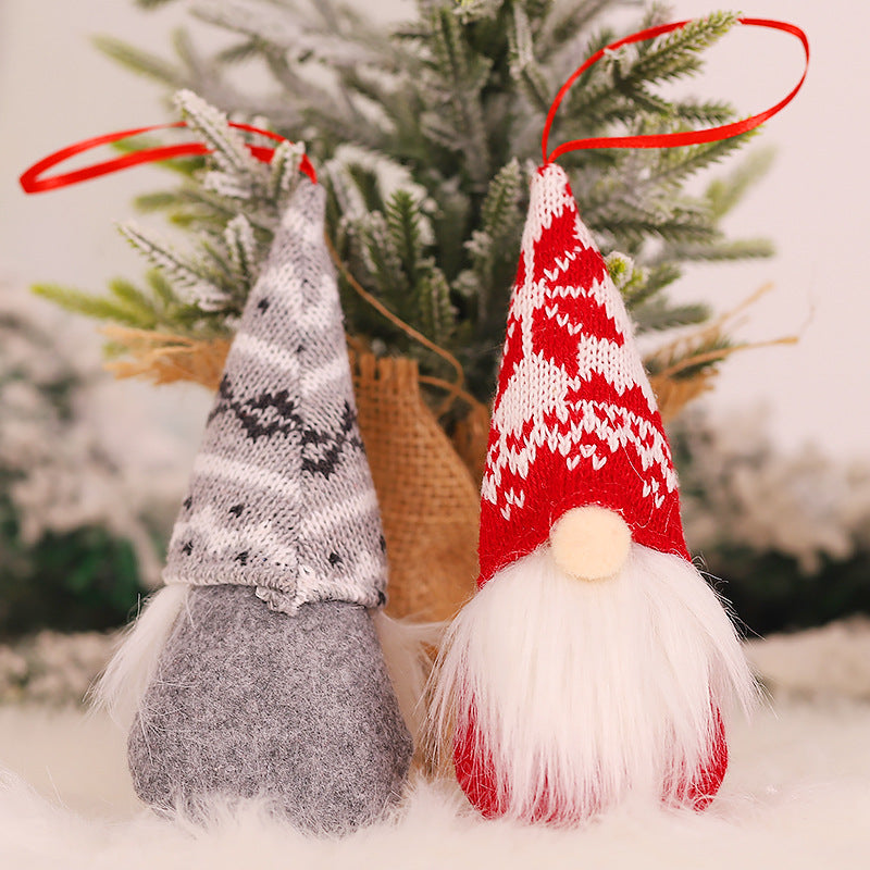 Christmas Decoration Supplies Knitted Wool Forest Man Doll Small Pendant Faceless Doll Christmas Tree Decoration Pendant
