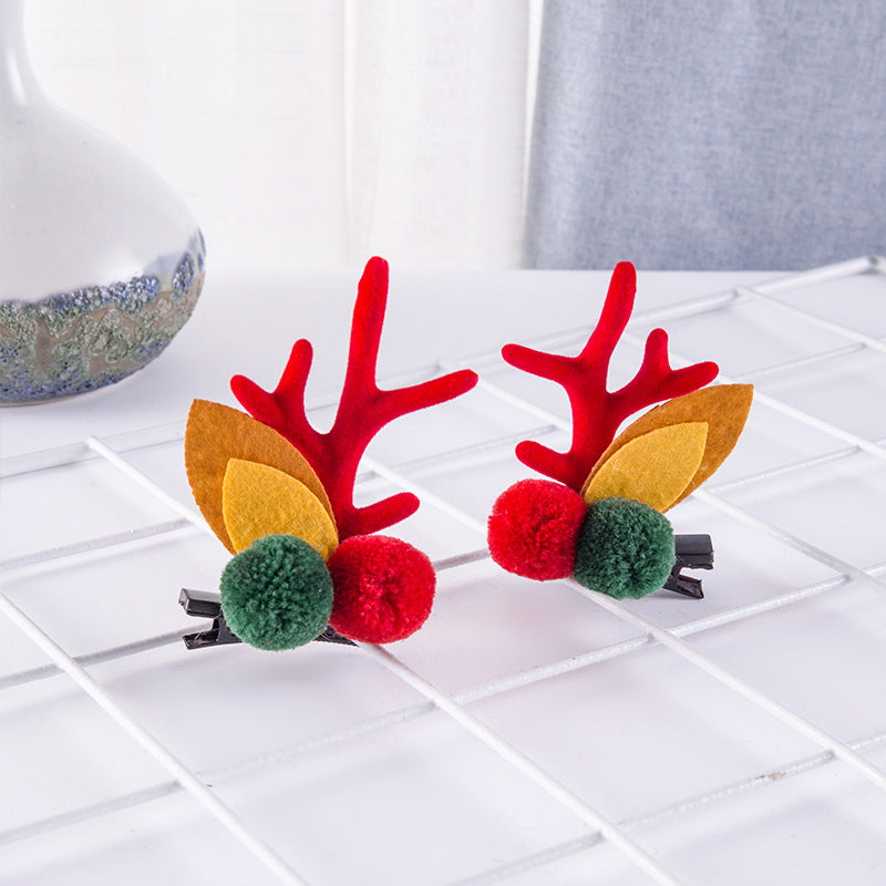 Deer Horn Headwear Hairpin Fairy Christmas Clip Hairpin Photo Taking Hairpin Cute Clip