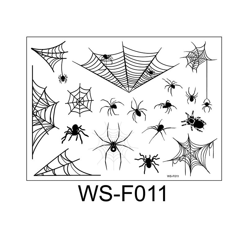 Halloween tattoo stickers, face stickers, spider web face stickers, tattoo stickers, waterproof, dark style, funny makeup stickers, temporary stickers