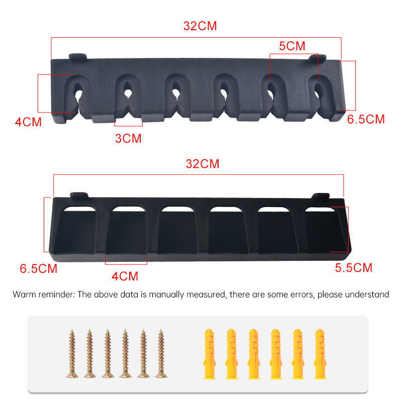 1pc 6-hole fishing rod wall mount, vertical/horizontal display frame