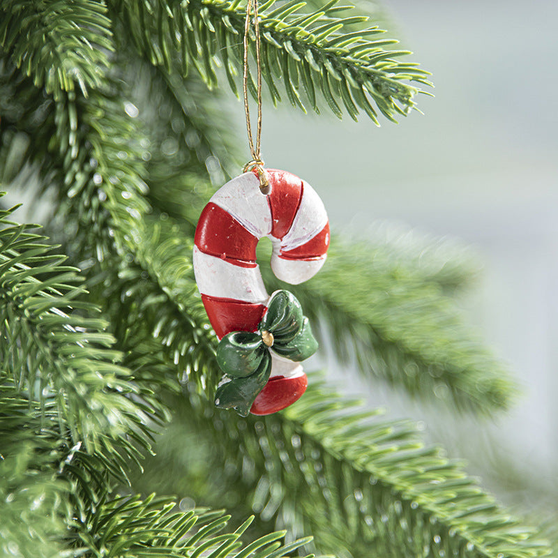 Christmas decorations, colored resin staffs, gift packages, hanging decorations, Christmas tree ornaments