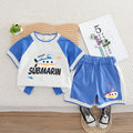 Cute submarine pattern short sleeved top and shorts set