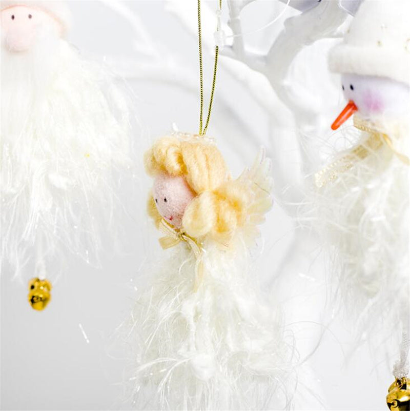 New Year Christmas Cute Angel Santa Claus Plush Dolls Christmas Tree Ornament Pendant Party Christmas Decoration for Home