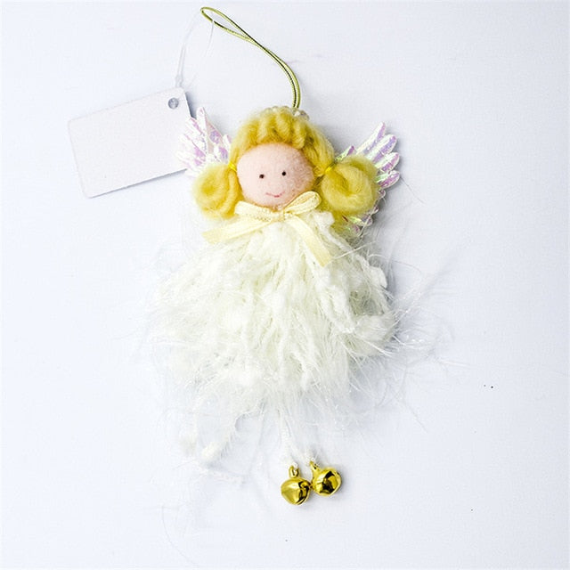 New Year Christmas Cute Angel Santa Claus Plush Dolls Christmas Tree Ornament Pendant Party Christmas Decoration for Home