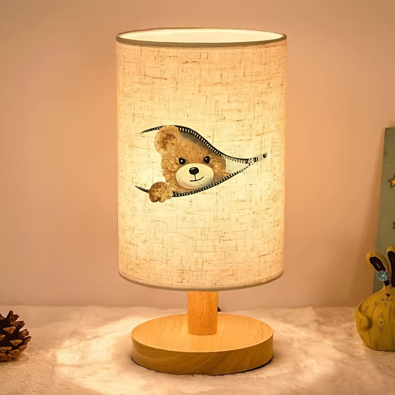 Decorative wooden table lamp