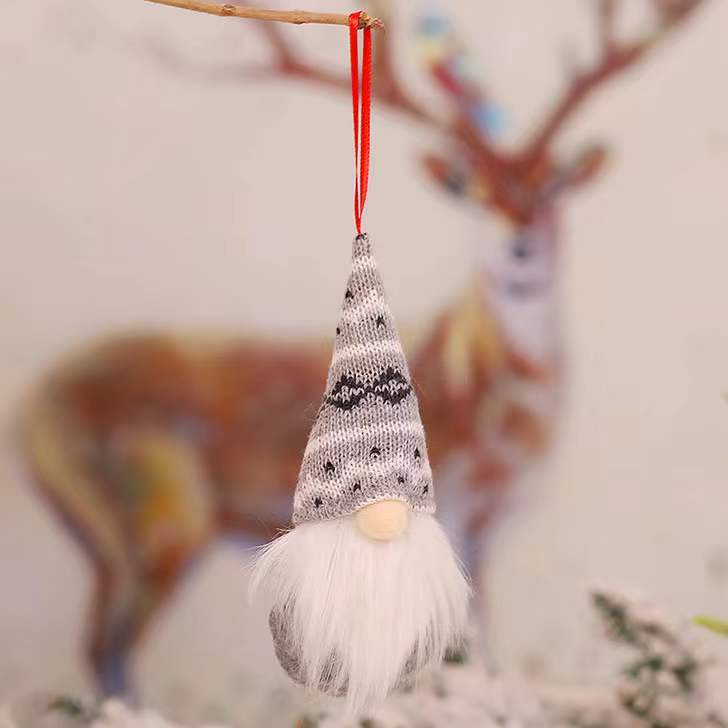 Christmas Decoration Supplies Knitted Wool Forest Man Doll Small Pendant Faceless Doll Christmas Tree Decoration Pendant
