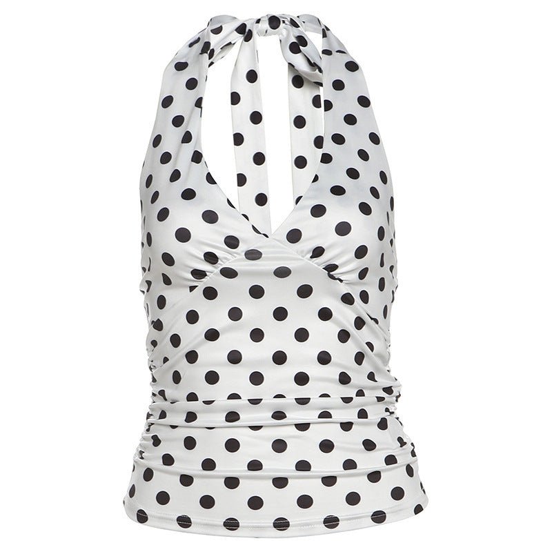 Polka Dot Halter Neck Camisole