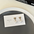 Pearl Love Earrings with Retro Hong Kong Style and Fashionable Style Earrings