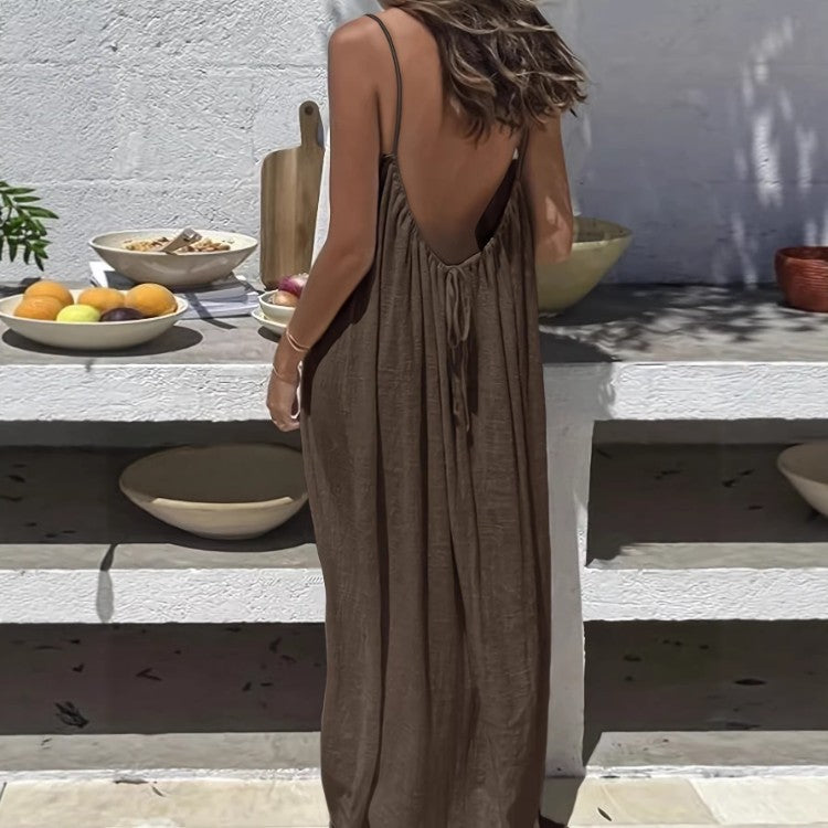Womens Backless Loungewear Dress
