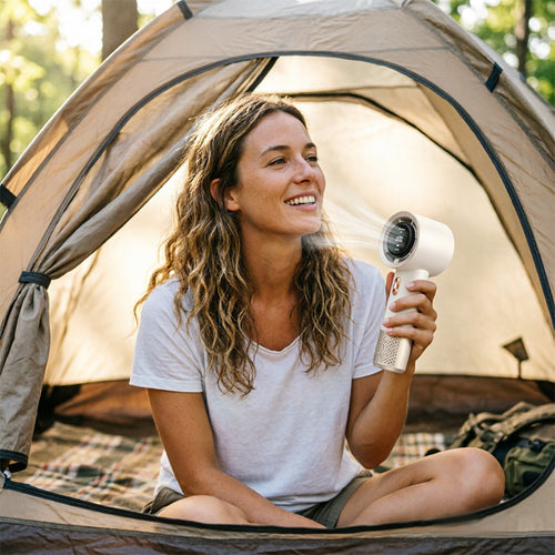 6 Fan Handheld High Speed Fan Mini Portable AC 199 Level Adjustable Personal Cooler for Travel Gym Outdoor