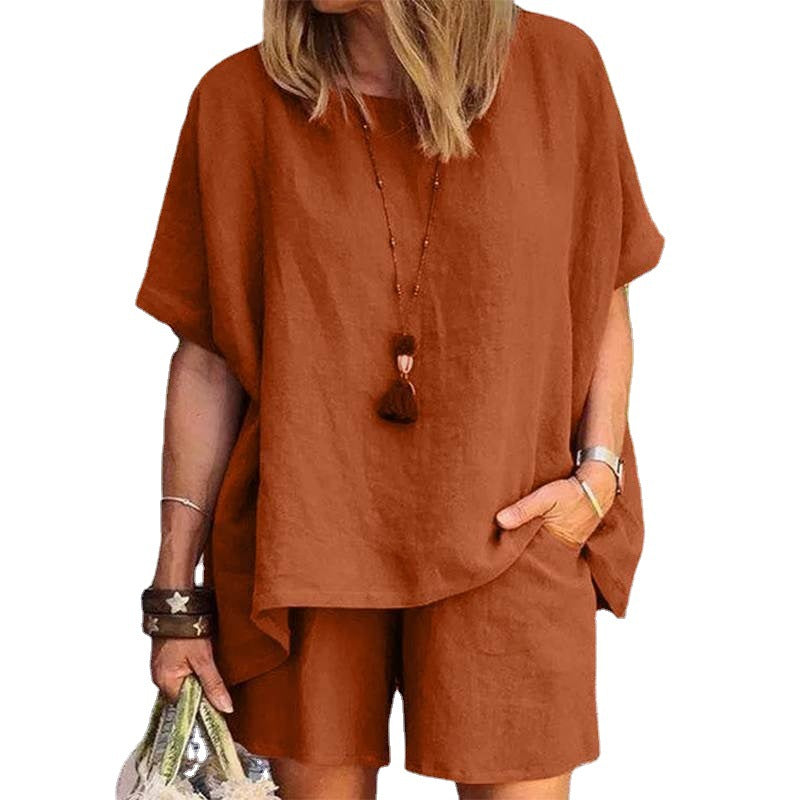 Women's Casual Shirt and Shorts Set
