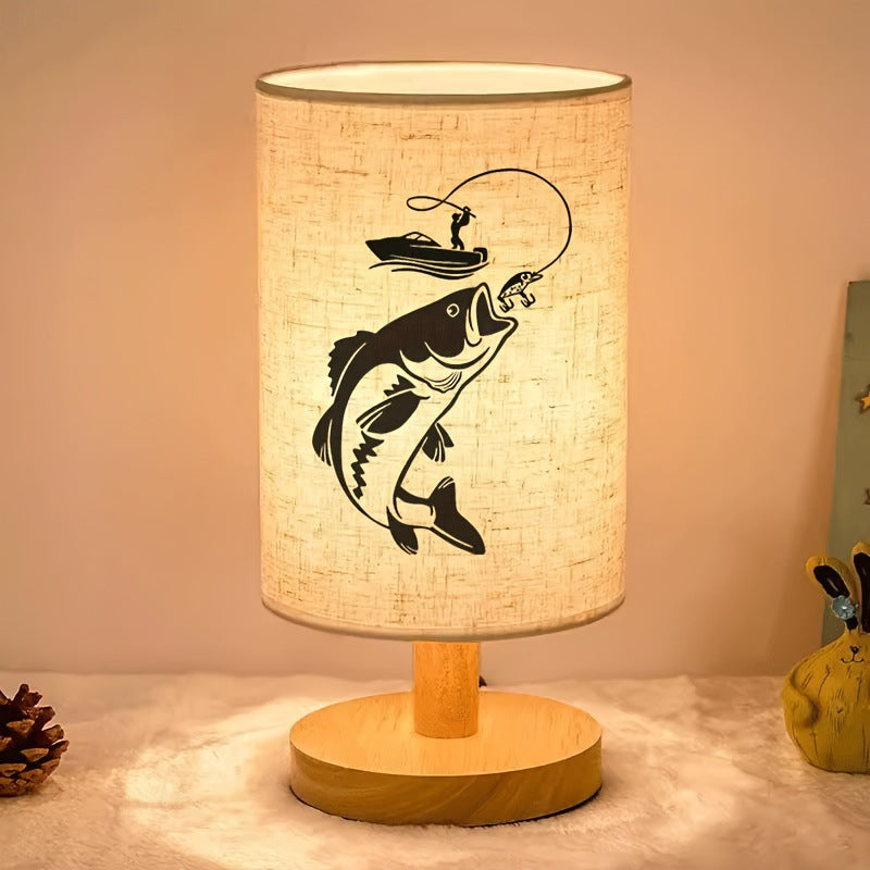 Decorative wooden table lamp