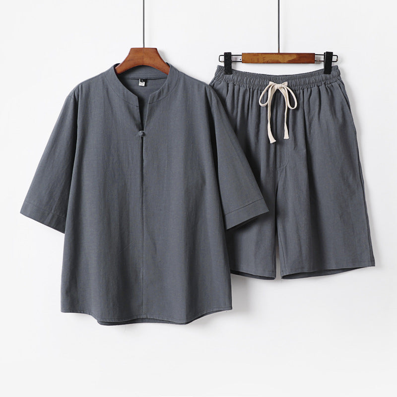 Cotton Linen Chinese Style Two-Piece Set