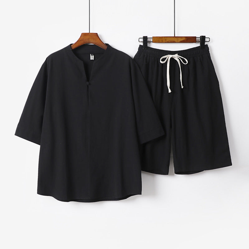 Cotton Linen Chinese Style Two-Piece Set