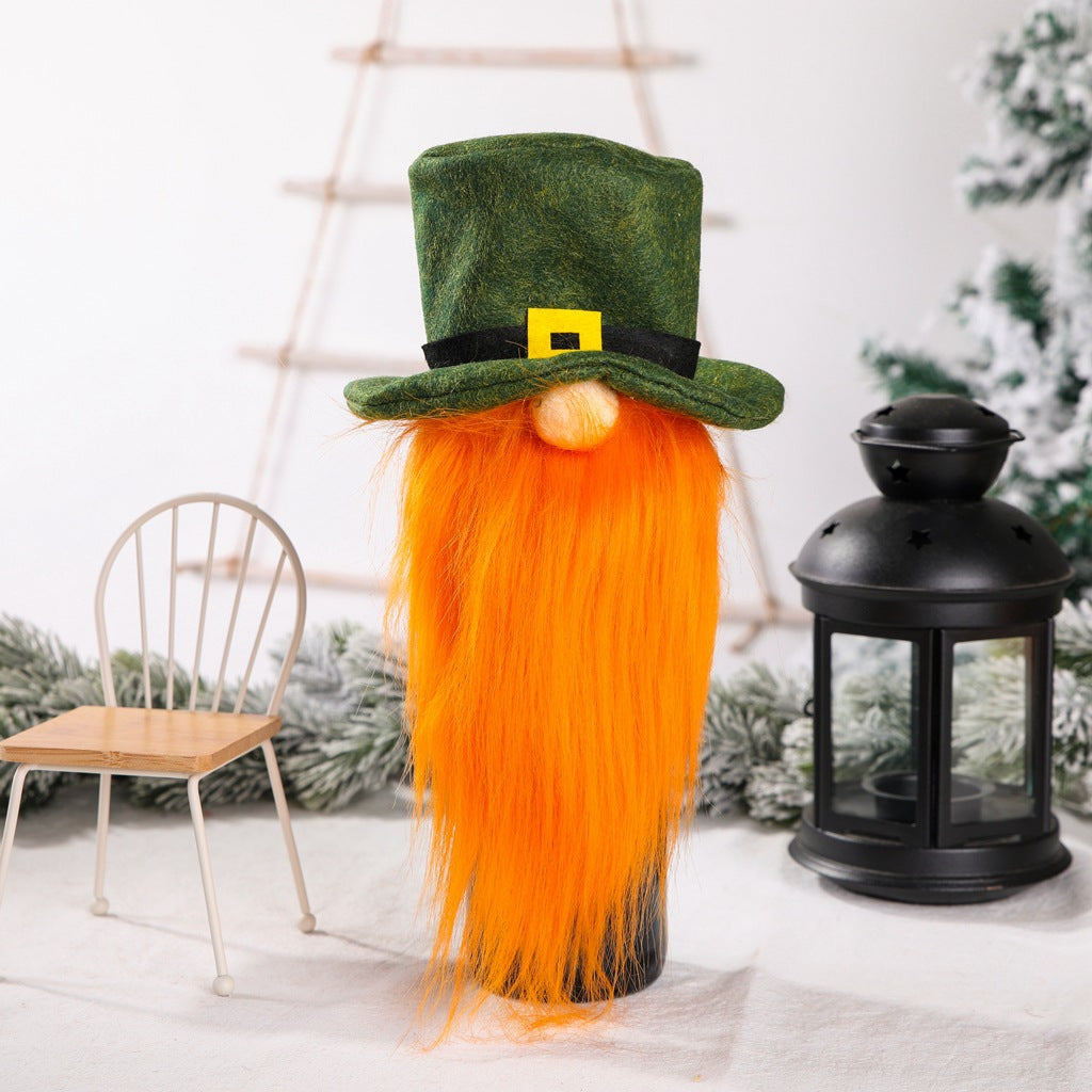 Christmas Decoration Rudolf Faceless Doll Wine Bottle Set Santa Claus Wine Bag Restaurant Holiday Dress Up