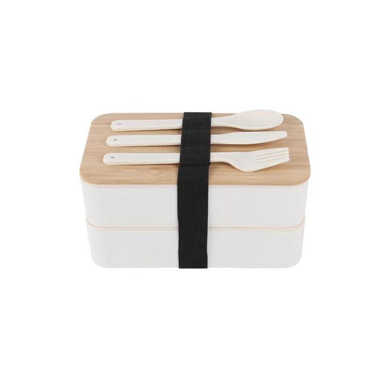 Double-Layer Bamboo-Lid Lunch Box