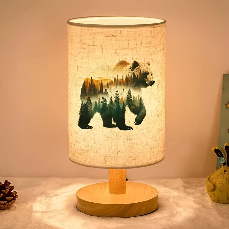 Decorative wooden table lamp