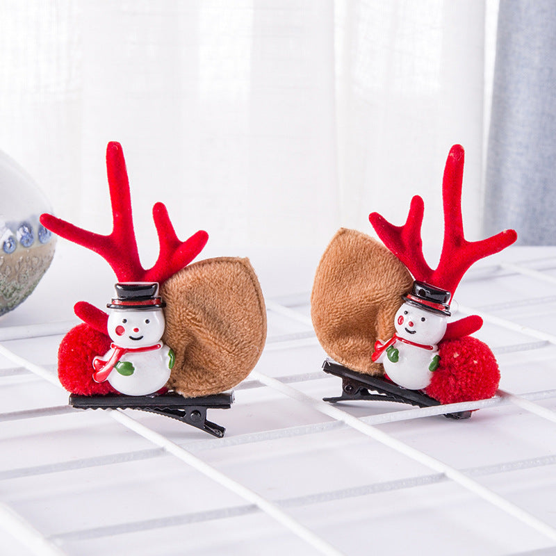 Deer Horn Headwear Hairpin Fairy Christmas Clip Hairpin Photo Taking Hairpin Cute Clip