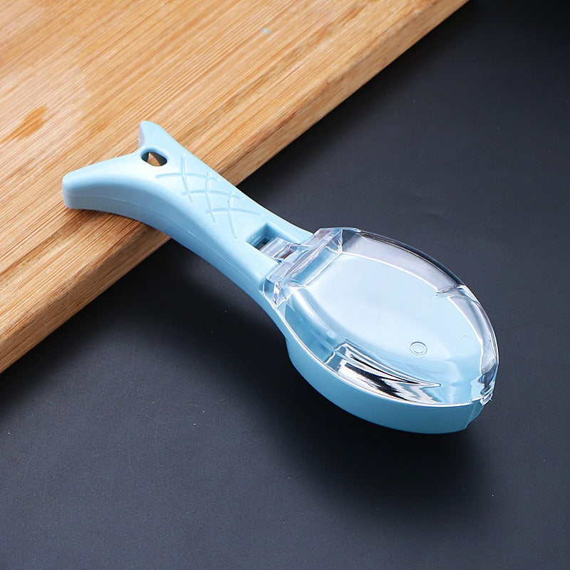Multi functional double-sided peeler, storage type knife, fish scale planer, household anti splash fruit and vegetable with lid storage type scraper