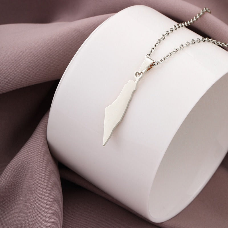 Israel and Palestine Pendant Necklace Stainless Steel Fashion Personality Pendant