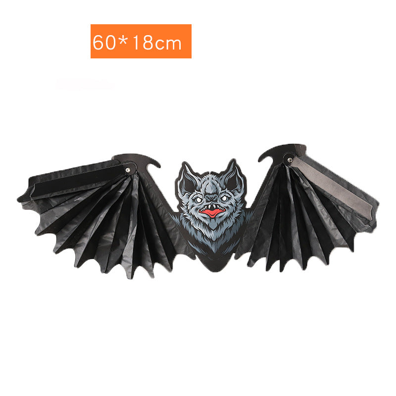 Honeycomb Bat Paper Pendant Halloween Decoration Props Supplies Spider Three-Dimensional Paper Honeycomb Pumpkin Hat Ornament