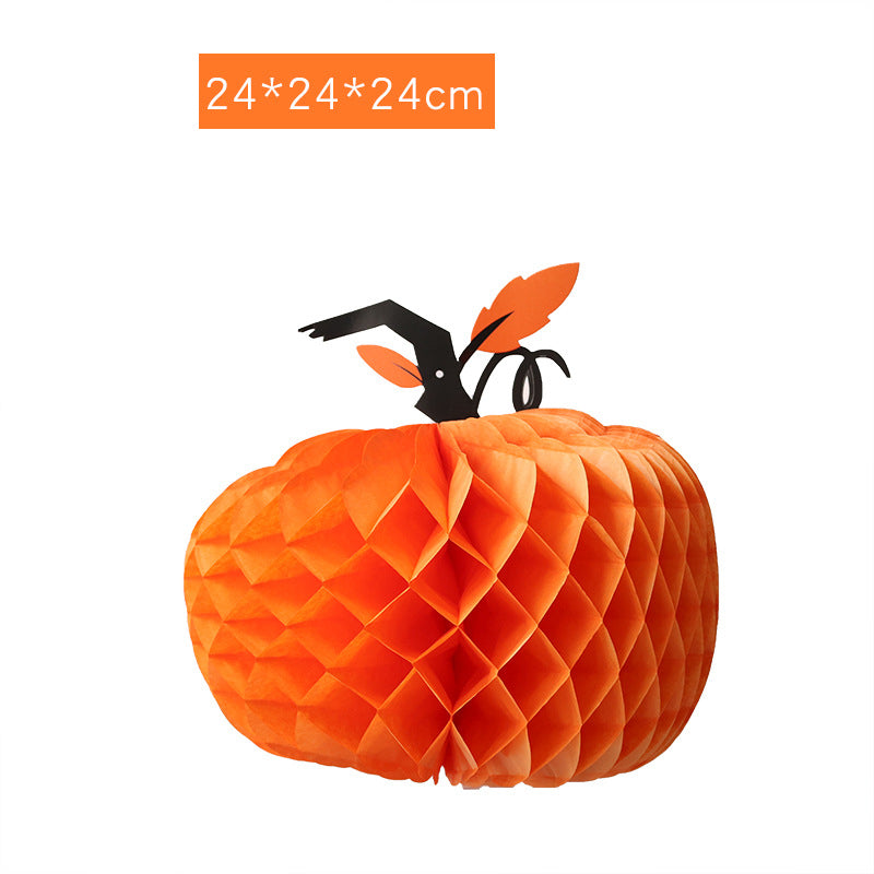 Honeycomb Bat Paper Pendant Halloween Decoration Props Supplies Spider Three-Dimensional Paper Honeycomb Pumpkin Hat Ornament