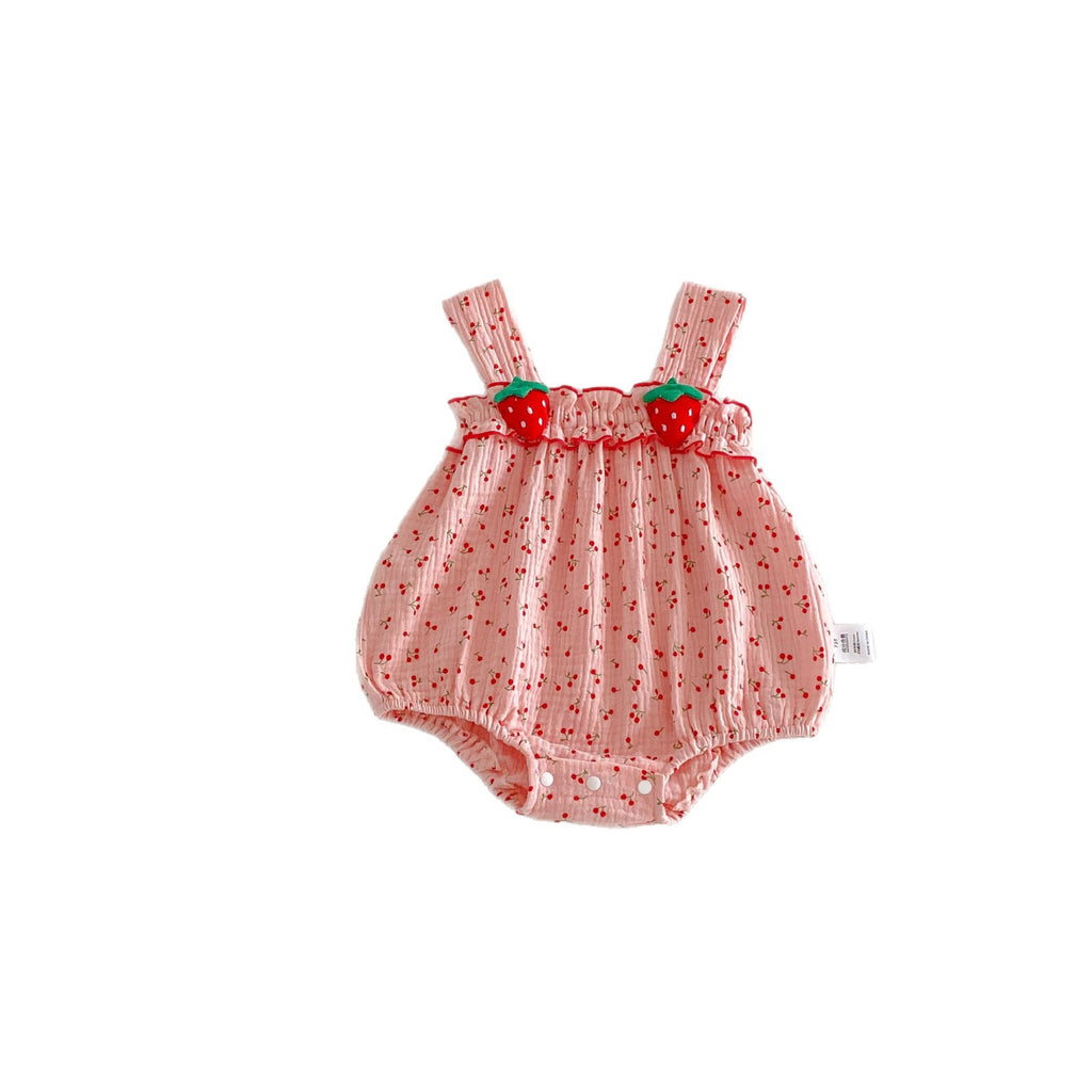 Baby Clothes Summer Newborn Romper Infant Sleeveless Onesie for Full Moon and 100-Day Celebration, Cotton A-Class